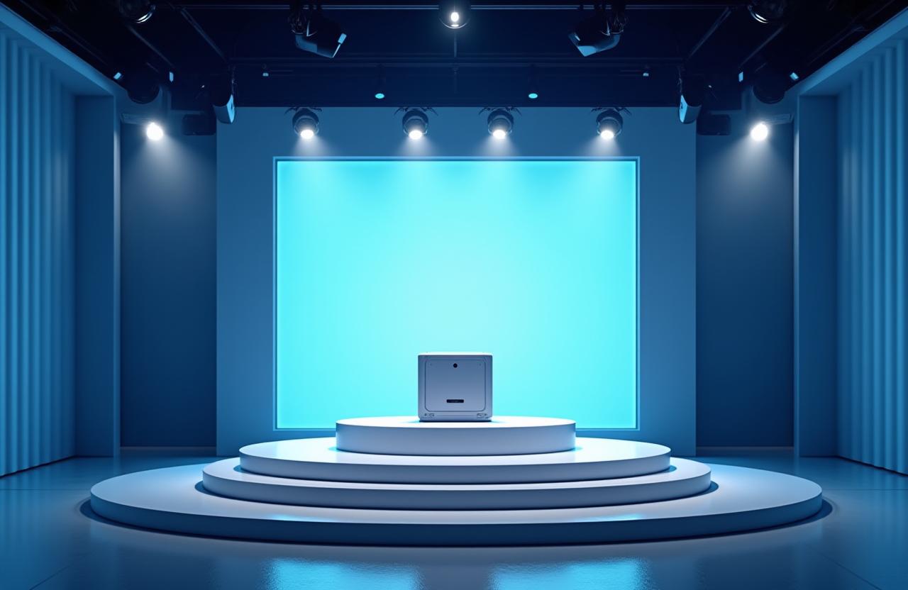 Lanzamiento de producto con iluminación y escenografía