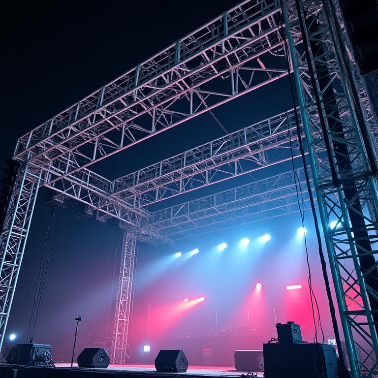 Instalación de sistemas de truss para estructuras de eventos